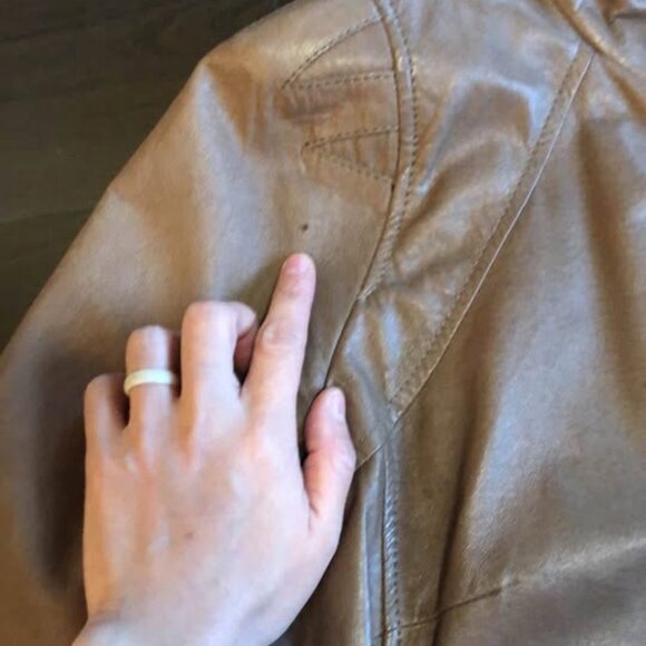 Danier genuine leather jacket brown taupe XS - Picture 4 of 8